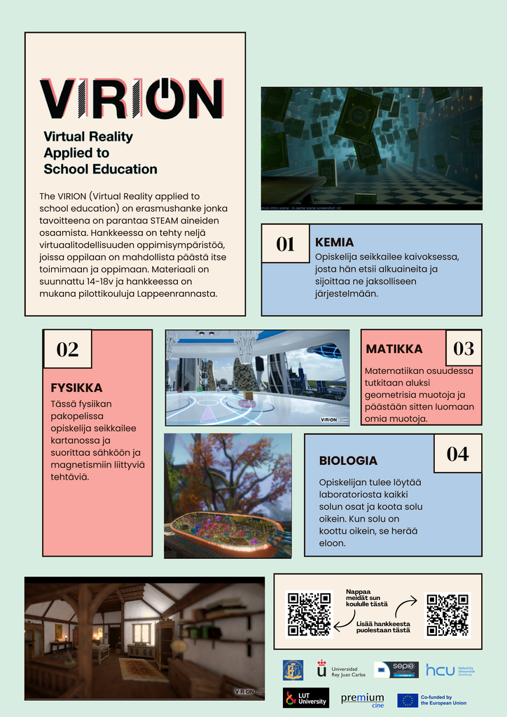 VIRION Virtual Reality applied to school education